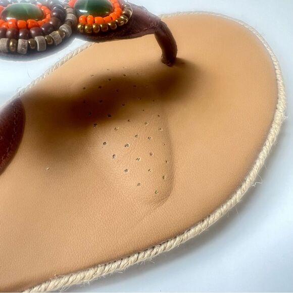 b.o.c by Born Alia Beaded Jeweled Western Boho Brown Buckle Sandals SZ 8 - Picture 9 of 15